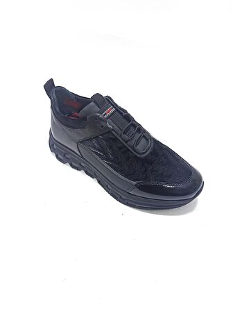 MARCOMEN SİYAH DERİ ERKEK SNEAKER AYAKKABI