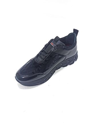 MARCOMEN SİYAH DERİ ERKEK SNEAKER AYAKKABI