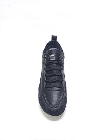 MARCOMEN SİYAH DERİ ERKEK SNEAKER AYAKKABI