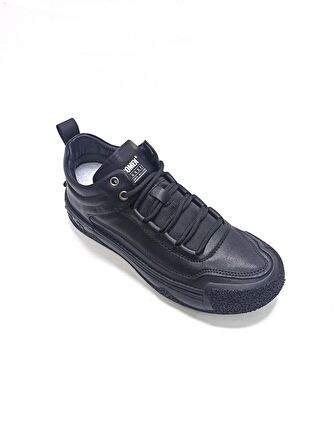 MARCOMEN SİYAH DERİ ERKEK SNEAKER AYAKKABI