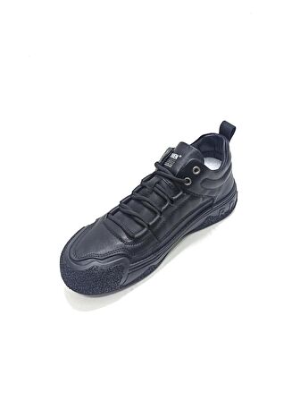 MARCOMEN SİYAH DERİ ERKEK SNEAKER AYAKKABI