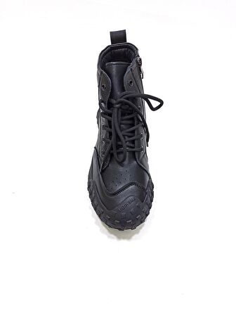GUJA SİYAH DERİ ERKEK SNEAKER SPOR BOT AYAKKABI