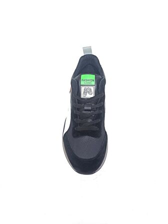 GUJA SİYAH DERİ ERKEK SNEAKER SPOR AYAKKABI