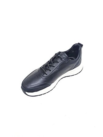 MARCOMEN SİYAH DERİ ERKEK SNEAKER AYAKKABI