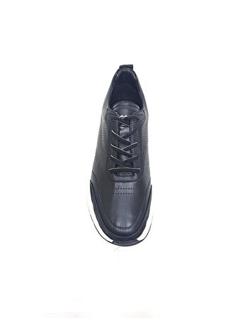 MARCOMEN SİYAH DERİ ERKEK SNEAKER AYAKKABI