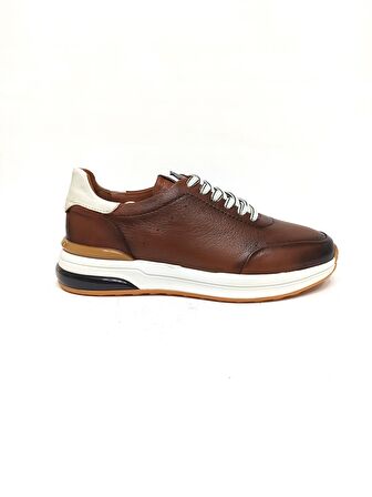 MARCOMEN TABA KAHVERENGİ DERİ ERKEK SNEAKER AYAKKABI