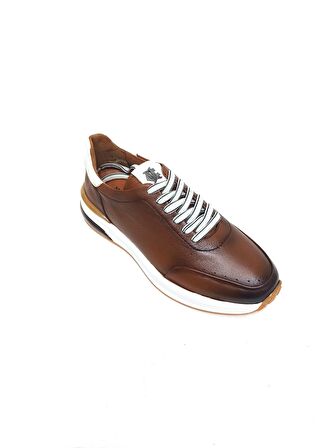 MARCOMEN TABA KAHVERENGİ DERİ ERKEK SNEAKER AYAKKABI