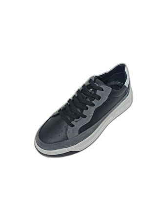 MARCOMEN SİYAH DERİ ERKEK SNEAKER AYAKKABI