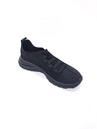 ALBİNİ SİYAH DERİ KADIN SNEAKER SPOR AYAKKABI