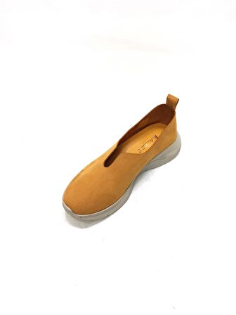 ALBİNİ SARI KADIN DERİ SNEAKER AYAKKABI