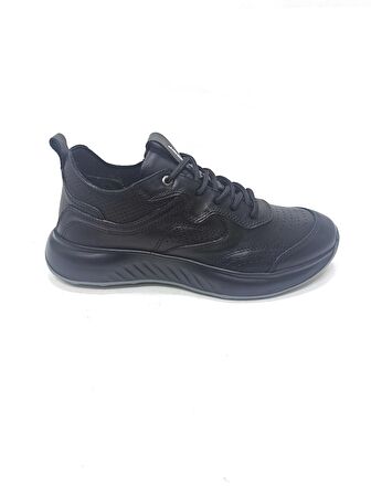 MARCOMEN SİYAH DERİ ERKEK SNEAKER AYAKKABI