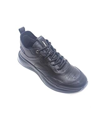 MARCOMEN SİYAH DERİ ERKEK SNEAKER AYAKKABI