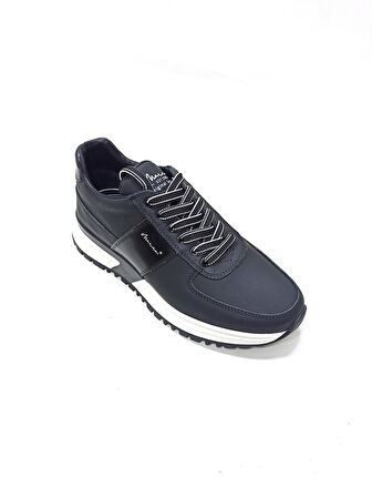 MARCOMEN SİYAH DERİ ERKEK SNEAKER AYAKKABI