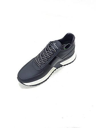 MARCOMEN SİYAH DERİ ERKEK SNEAKER AYAKKABI