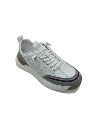 GUJA BEYAZ ERKEK DERİ SNEAKER SPOR AYAKKABI