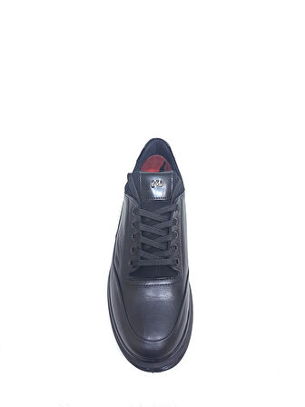 MARCOMEN SİYAH DERİ ERKEK SNEAKER AYAKKABI