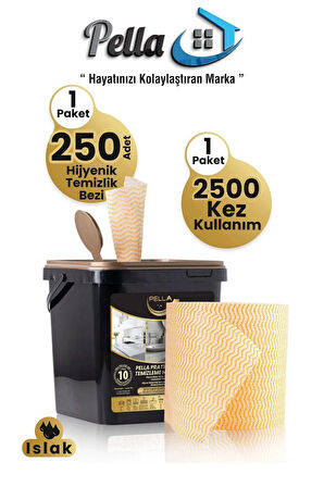 Islak Yüzey Temizleme Havlusu, Hijyenik Temizlik Bezi, 250 Adet