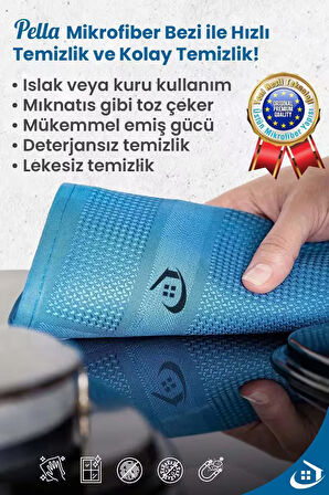 6 Lı Mikrofiber Temizlik Bezi, Cam, Araba Silme Bezi, Mutfak, Fiber Temizleme Bezi, 60x40 Cm
