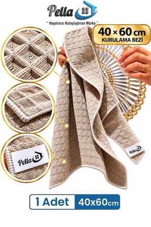 Premium Kurulama Bezi 40x60 cm – Bardak ve Bulaşık Bezi (1 Adet)