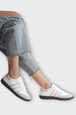 Kadın Rahat Hafif Spor Ayakkabı  BEYAZ - PUDRA