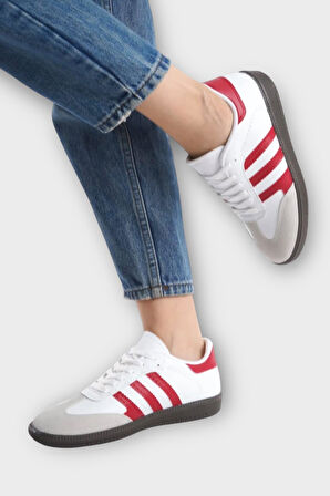 Kadın Rahat Hafif Spor Ayakkabı  BEYAZ - KIRMIZI