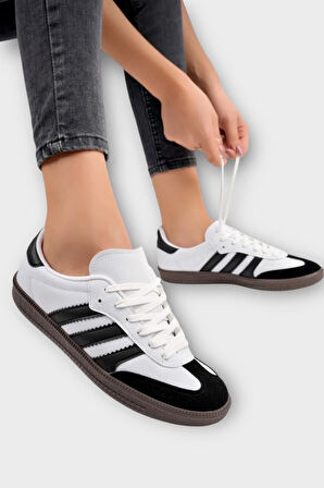 Kadın Rahat Hafif Spor Ayakkabı  BEYAZ - SİYAH