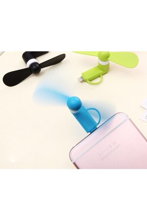 2'si 1 Arada Mini Telefon Vantilatörü Lightning Type-C ve Micro USB Uyumlu Taşınabilir Telefon Fanı