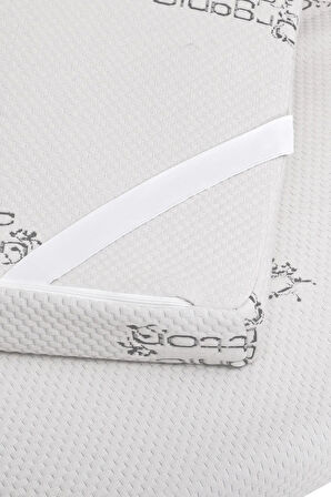 Mandeep Visco Ortopedik Kuş Tüyü Ped 9cm Visco Yatak Pedi Şiltesi Fermuarlı Yastık Kılıfı Hediyeli