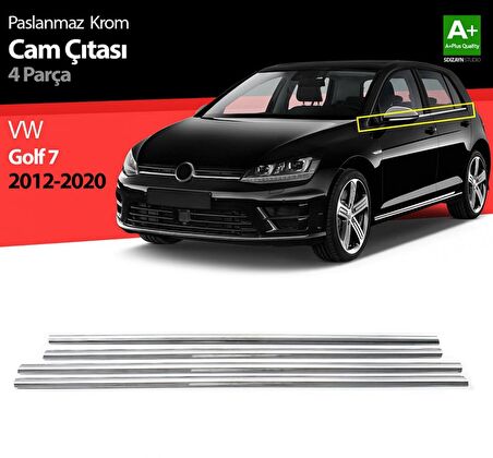 S-Dizayn VW Golf 7 Krom Cam Çıtası 4 Prç 2013-2020
