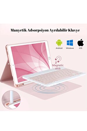 Qpen iPad Pro 2022 12.9 inç  Uyumlu Klavyeli Tablet Kılıf