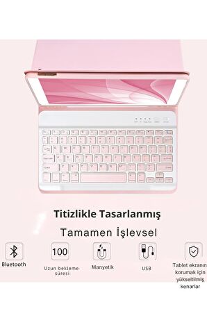 Qpen iPad Pro 2022 12.9 inç  Uyumlu Klavyeli Tablet Kılıf
