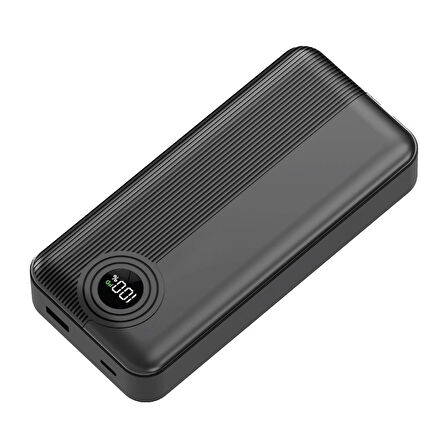 Dexim W4 20.000mAh 22.5W Type C+Lightning Entegre Kablolu Led Göstergeli Powerbank - Siyah