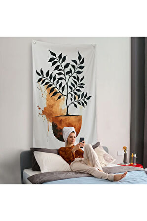 Dekoratif Minimal Bitki Duvar Örtüsü-7651