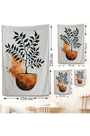 Dekoratif Minimal Bitki Duvar Örtüsü-7651