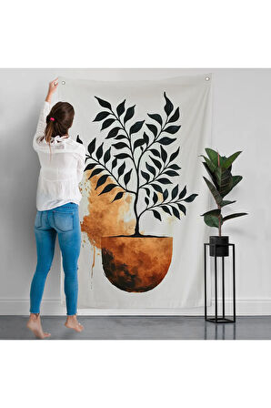 Dekoratif Minimal Bitki Duvar Örtüsü-7651