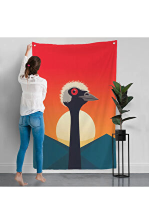 Minimal Devekuşu Duvar Örtüsü-7652