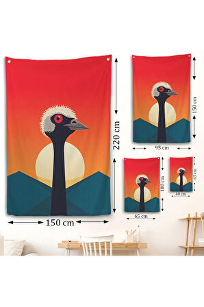 Minimal Devekuşu Duvar Örtüsü-7652