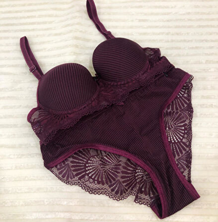 Umt Kadın Dolgulu B Cup Balenli Telli Sütyen Takımı