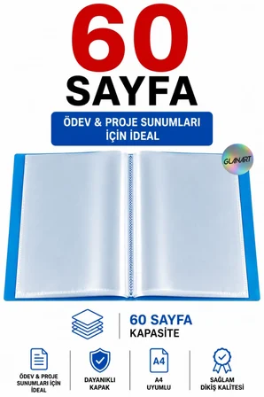 a4 boy için  noki Sunum Dosyası 60 Sayfa (hazır Poşetli Dosya) 1 Adet