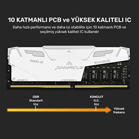 Timetec Pinnacle PKMD4U32C16CHW16G 16GB DDR4 3200Mhz 2Rx8 CL16 RGB Masaüstü Ram