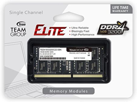 KINGSTON TEAM ELITE SODIMM 16GB DDR4 3200 Mhz Ram  