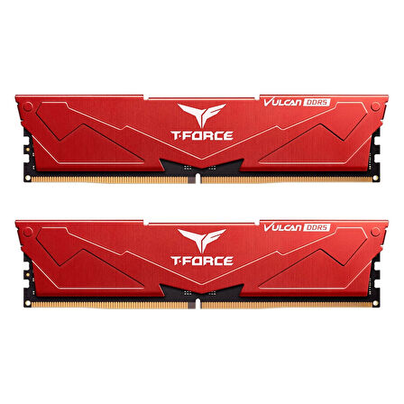 TEKNOTEG - Team T-Force Vulcan Red 32GB (2x16) 6000MHz DDR5 CL38 Ram (FLRD532G6000HC38JDC01)