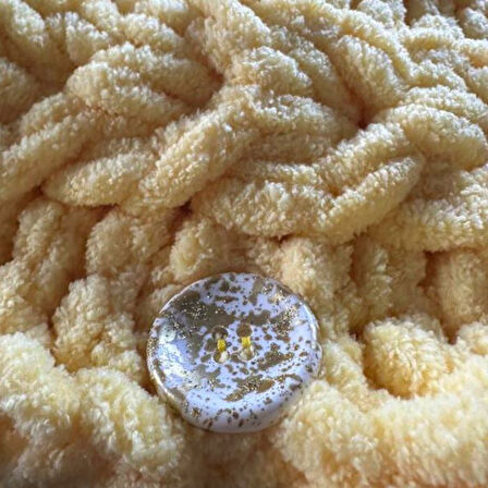 Uretti - Gül 5142 0674 El Örgüsü Puffy İplik Kundak Bebek Battaniyesi / 0 - 2 Yaş