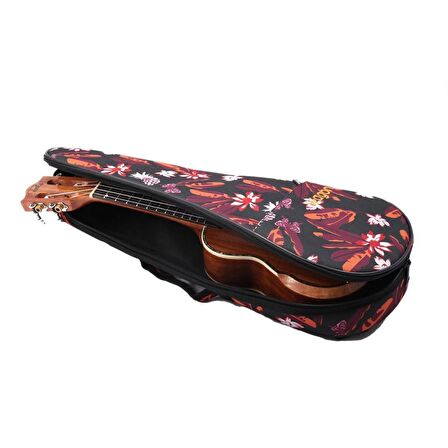 Wagon Case 03 Serisi Tenor Ukulele Çantası - Siyah yaprak