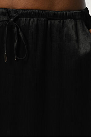 KADIN BELİ LASTİKLİ UZUN BOY DÜZ RENK VİSKON KUMAŞ ETEK