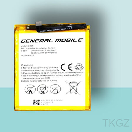 Tkgz - General Mobile GM 8 Batarya Pil Orijinal Sıfır
