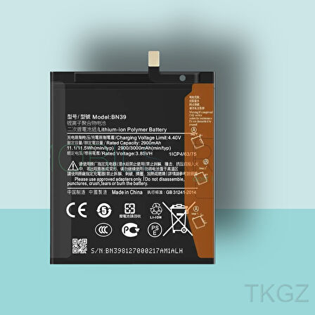 Tkgz - Xiaomi Mİ PLAY - BN39 - Batarya Pil Orijinal Sıfır