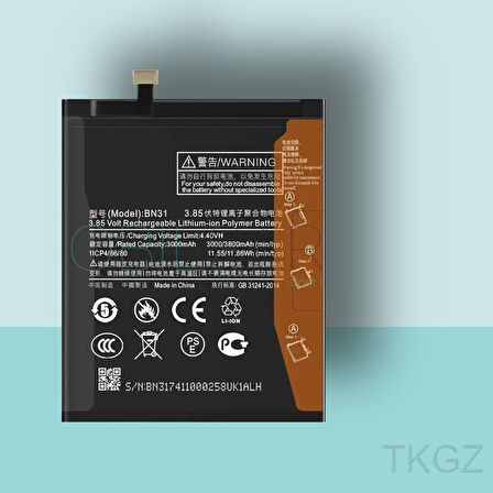 Tkgz - Xiaomi MİA1 - BN31 - Batarya Pil Orijinal Sıfır