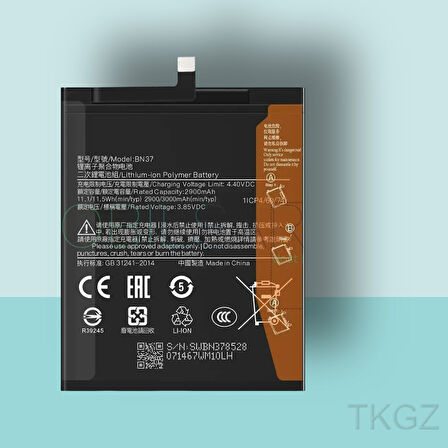 Tkgz - Xiaomi REDMİ 6 - BN37 - Batarya Pil Orijinal Sıfır