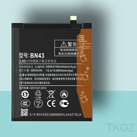 Tkgz - Xiaomi REDMİ NOTE 4X - BN43 - Batarya Pil Orijinal Sıfır